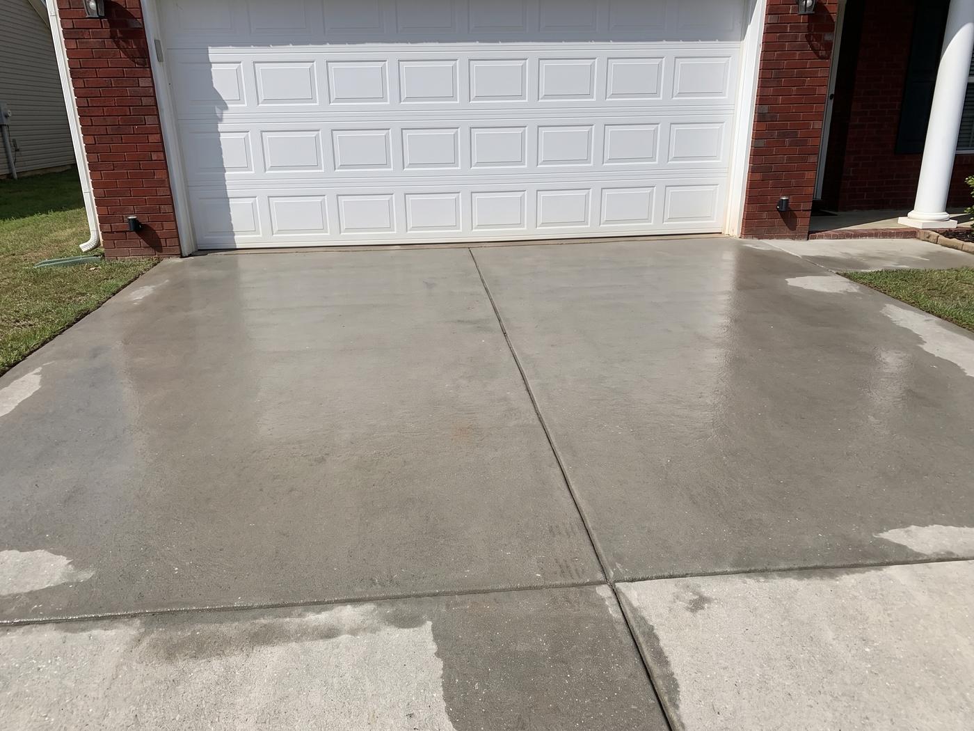 Garage apron, Loganville, after pressure washing