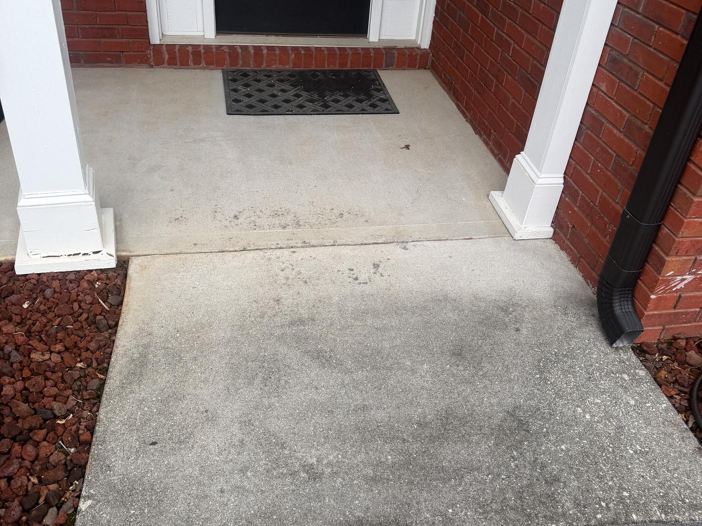 Front walk and porch, Loganville, before pressure washing
